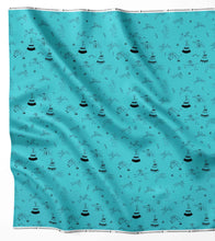 Load image into Gallery viewer, Ledger Dabbles Turquoise Satin Fabric by the Yard
