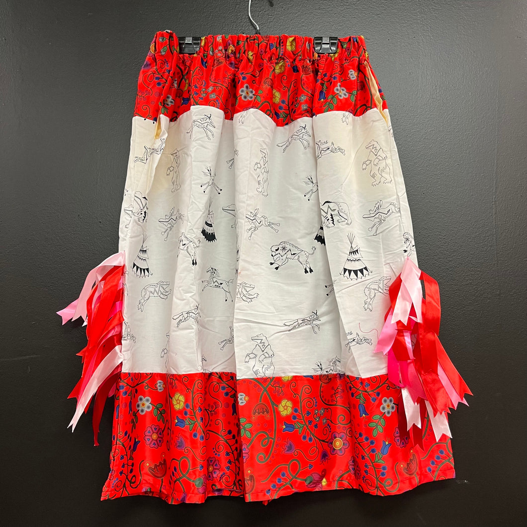 Nipin Blossom Red Satin Ribbon Skirt