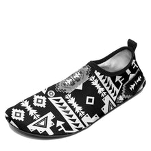 Load image into Gallery viewer, Chiefs Mountain Black and White Sockamoccs Slip On Shoes
