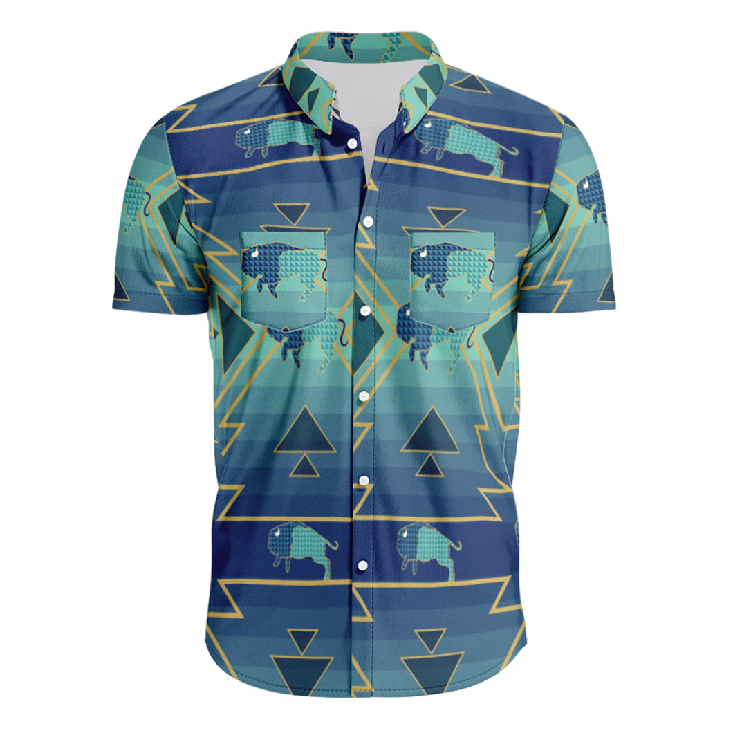 Men's Hawaiian-Style Button Up Shirt - Buffalo Run