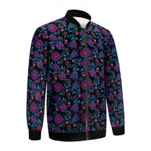 Load image into Gallery viewer, Beaded Nouveau Coal Unisex Collar Zipper Jacket

