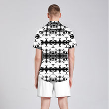 Load image into Gallery viewer, Between the Mountains White and Black Men&#39;s Casual Button Up Shirt
