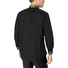 Load image into Gallery viewer, Black III Blanket Strip Men&#39;s Casual Dress Shirt
