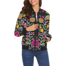 Load image into Gallery viewer, Floral Beadwork Women&#39;s Bomber Jacket
