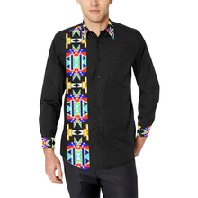 Load image into Gallery viewer, Black Blanket Strip Men&#39;s Casual Dress Shirt
