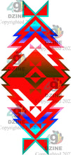 Load image into Gallery viewer, 6-inch Geometric Transfer Meta Tipi Transfers 49 Dzine Meta Tipi Red 
