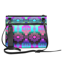 Load image into Gallery viewer, Seven Tribes Pink and Teal Horizon Slim Clutch

