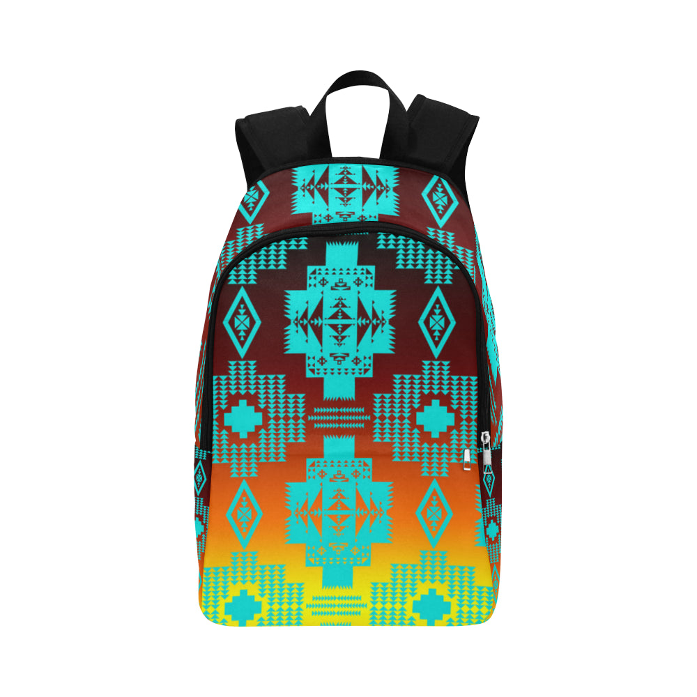 Seven Tribes Turquoise Fabric Backpack for Adult (Model 1659)