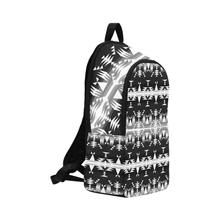 Load image into Gallery viewer, Between The Mountains Black and White Backpack
