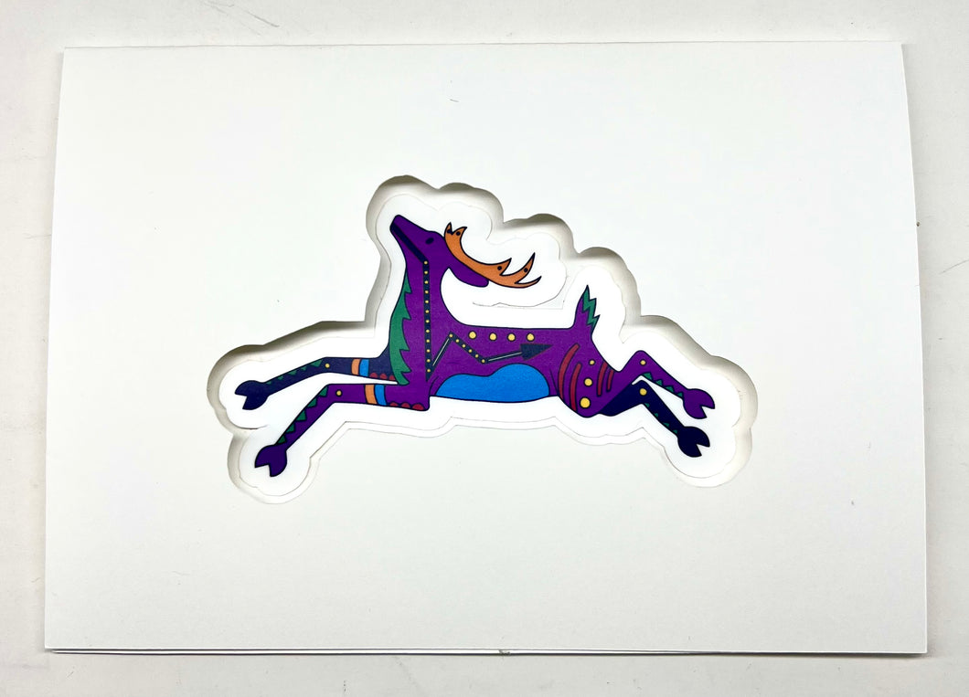Purple Reindeer Greeting Card