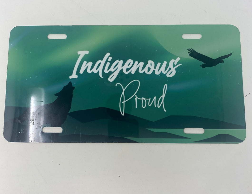 Indigenous Proud Green Vanity License Plate