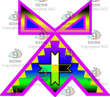 Load image into Gallery viewer, 14-inch Geometric Transfer Rainbow Lodge
