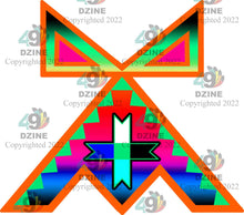 Load image into Gallery viewer, 14-inch Geometric Transfer Rainbow Lodge
