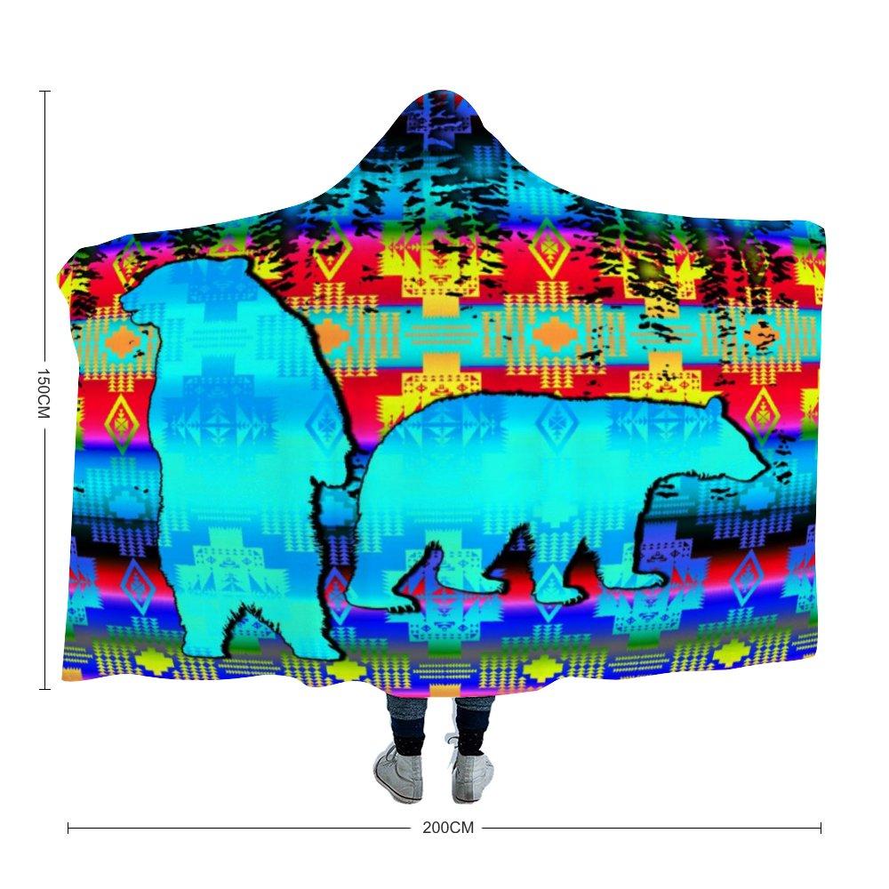 Bear Clan Summer Meadows Cloak Hooded Blanket 49 Dzine Adult Size - 60