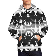 Load image into Gallery viewer, Between the Mountains Black and White All Over Print Hoodie for Men (USA Size) (Model H13) All Over Print Hoodie for Men (H13) e-joyer 
