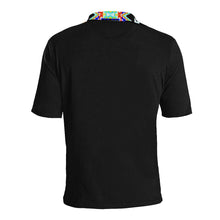 Load image into Gallery viewer, Black Blanket Strip Men&#39;s All Over Print Polo Shirt (Model T55) Men&#39;s Polo Shirt (Model T55) e-joyer 
