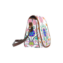 Load image into Gallery viewer, Floral Beadwork Four Clans White Saddle Bag/Small (Model 1649) Full Customization Saddle Bag/Small (Full Customization) e-joyer 
