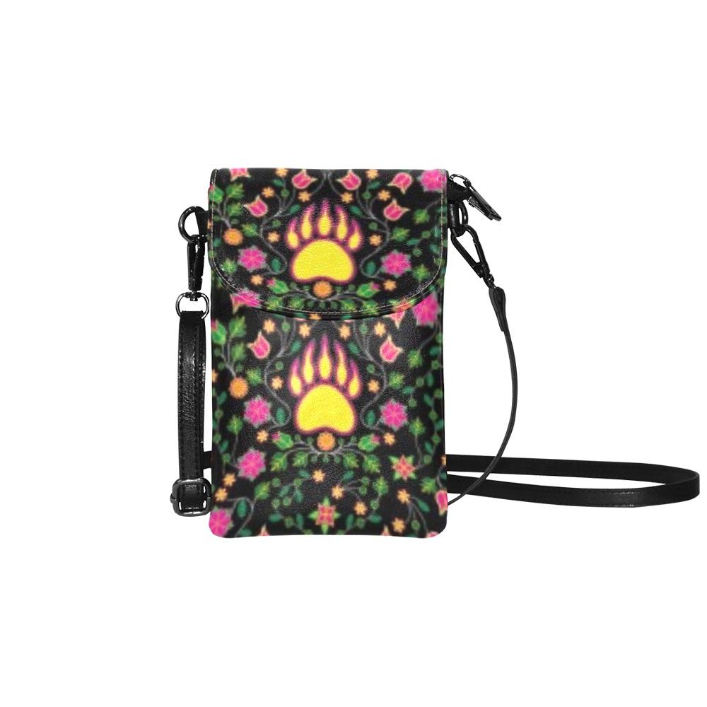 Floral Bearpaw Pink and Yellow Small Cell Phone Purse (Model 1711) Small Cell Phone Purse (1711) e-joyer 