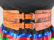Load image into Gallery viewer, Midnight Garden Handmade Thick 4 Inch Leather Belt
