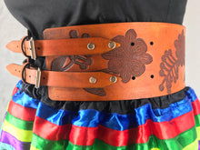 Load image into Gallery viewer, Midnight Garden Handmade Thick 4 Inch Leather Belt

