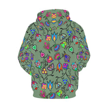 Load image into Gallery viewer, Indigenous Paisley - Dark Sea All Over Print Hoodie for Women (USA Size) (Model H13) All Over Print Hoodie for Women (H13) e-joyer 
