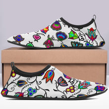 Load image into Gallery viewer, Indigenous Paisley White Sockamoccs Kid&#39;s Slip On Shoes 49 Dzine 
