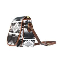 Load image into Gallery viewer, Okotoks Black and White Saddle Bag/Small (Model 1649) Full Customization Saddle Bag/Small (Full Customization) e-joyer 
