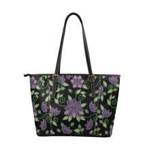 Load image into Gallery viewer, Purple Beaded Rose Leather Tote Bag/Large (Model 1640) bag e-joyer 
