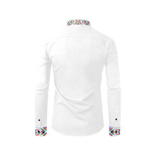Load image into Gallery viewer, White Blanket Strip on White Men&#39;s All Over Print Casual Dress Shirt (Model T61) Men&#39;s Dress Shirt (T61) e-joyer 
