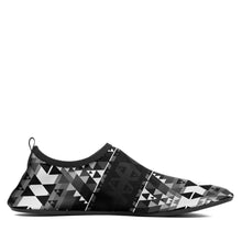 Load image into Gallery viewer, Writing on Stone Black and White Sockamoccs Kid&#39;s Slip On Shoes 49 Dzine 
